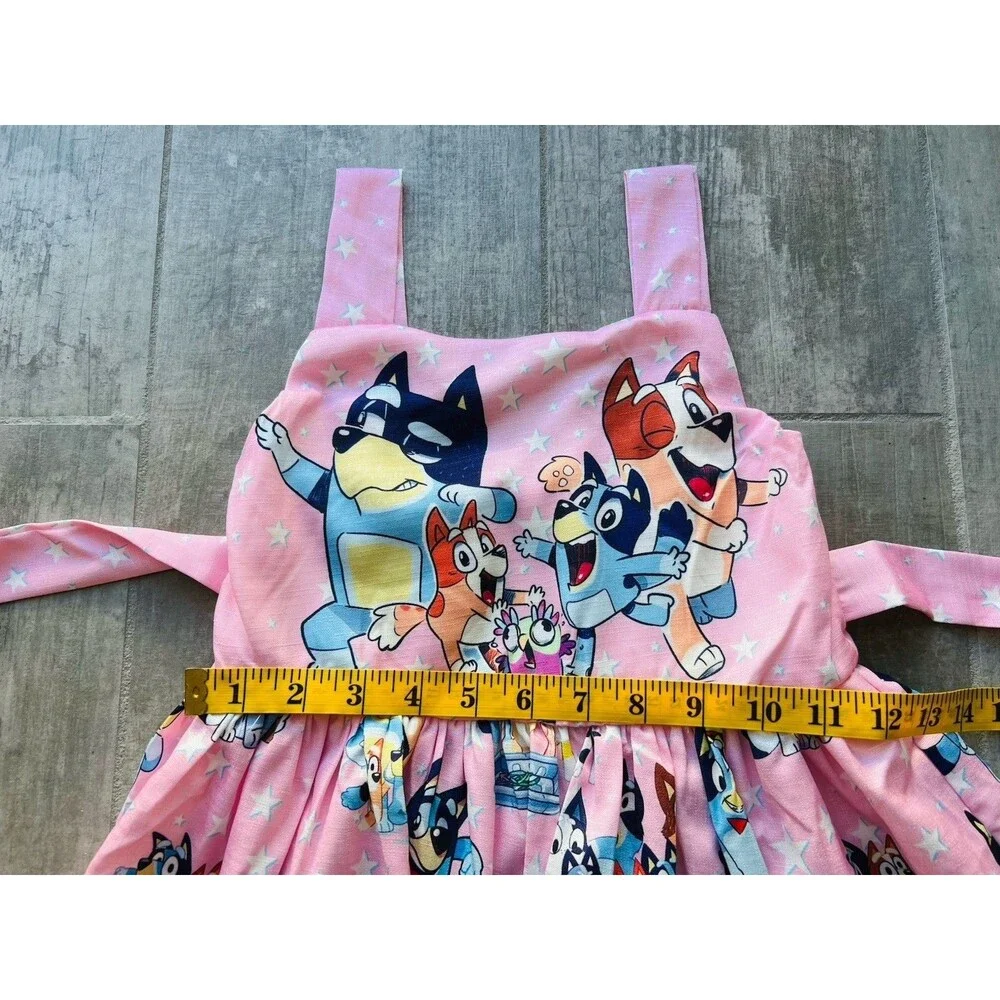 Los Angeles Boutique Girls Pink Bluey Bingo Twirl Swing Dress Princess Party 5-6